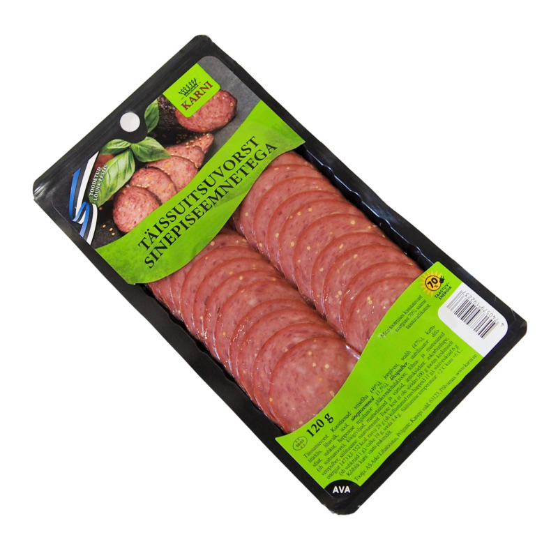 Täissuitsuvorst sinepiseemnetega Täissuitsuvorst sinepiseemnetega